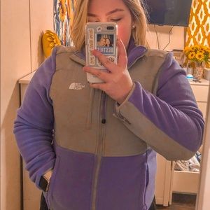 light purple north face zip up!